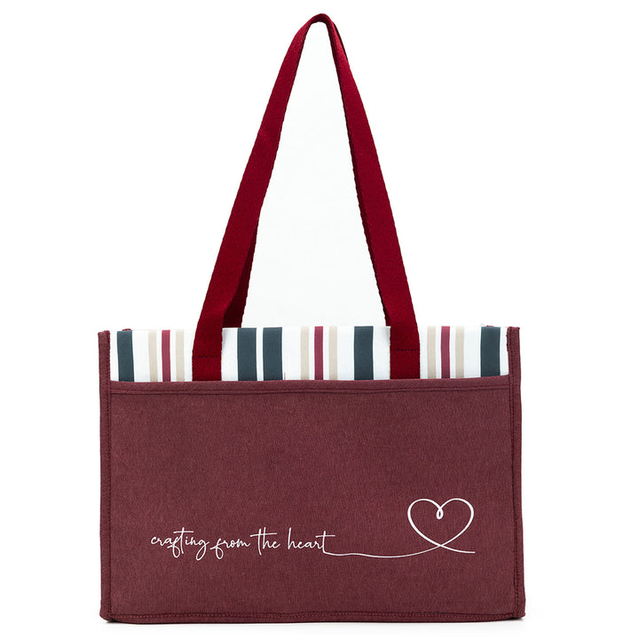 della Q Chicken Boots Project Bag - *Linen - Wine - Zoom Image