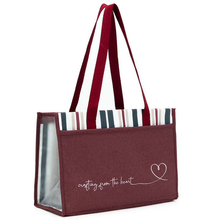 della Q Chicken Boots Project Bag - *Linen - Wine - Extra Image