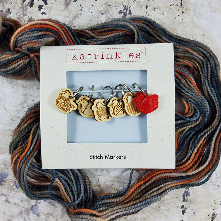 Katrinkles Stitch Markers - Yarn Chicken Stitch Marker Set - Zoom Image