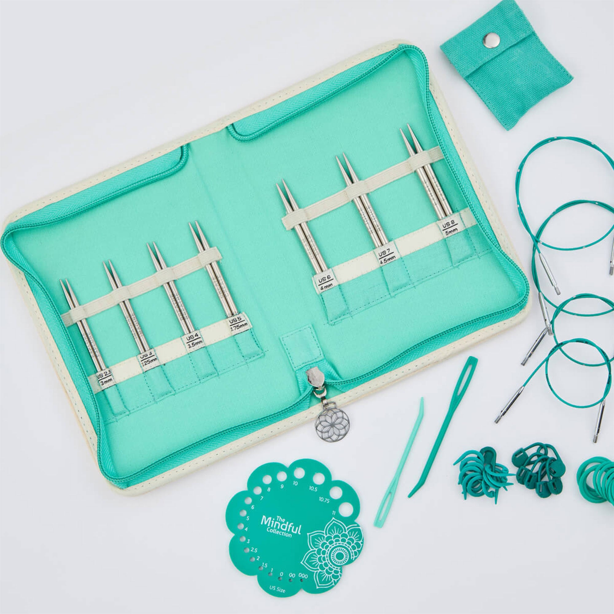 The mindful knitpro "belive set", punte in acciaio inox cm 13 e 4 cavi The mindful knitpro "belive set", punte in acciaio inox cm 13 e 4 cavi