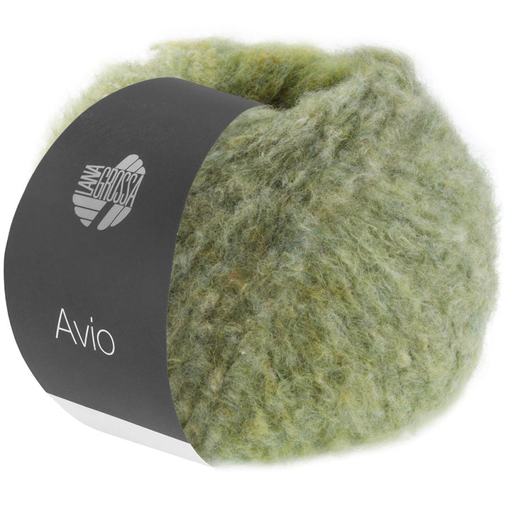Lana Grossa Avio Yarn - 02 Grey/Yellow-Green - Extra Image
