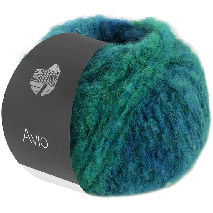 Lana Grossa Avio Yarn - 20 Opal Green/Ink Blue - Extra Image