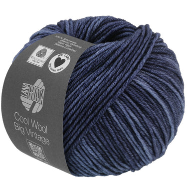 Lana Grossa Cool Wool Big Vintage Yarn - 7166 Dark Blue - Extra Image