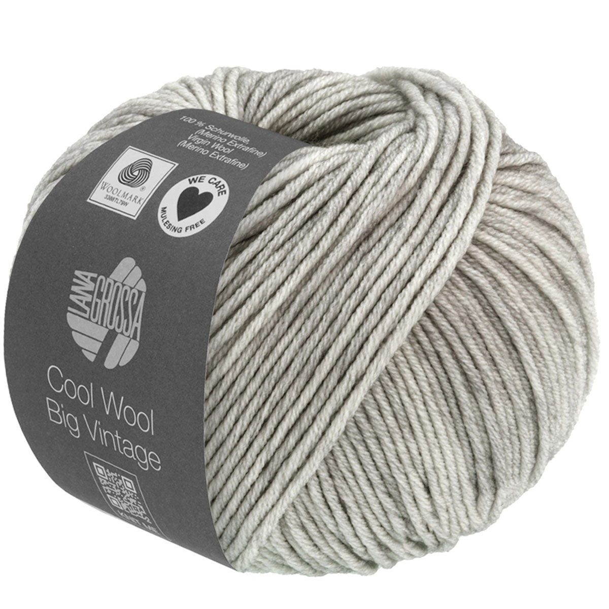 Lana Grossa Cool Wool Big Vintage Yarn - 7169 Light Grey - Extra Image