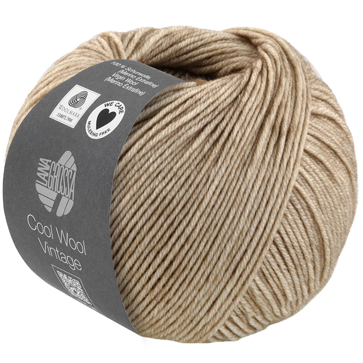 Lana Grossa Cool Wool Vintage Yarn - 7382 Sand Beige - Extra Image