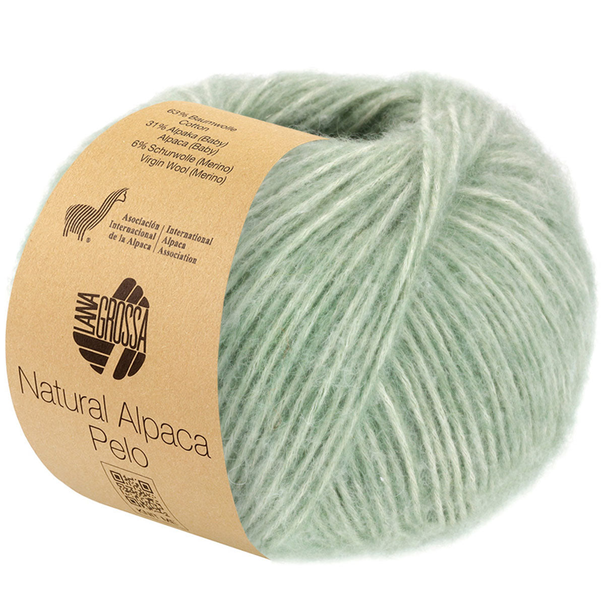 Lana Grossa Natural Alpaca Pelo Yarn - 14 Mint Melange - Extra Image