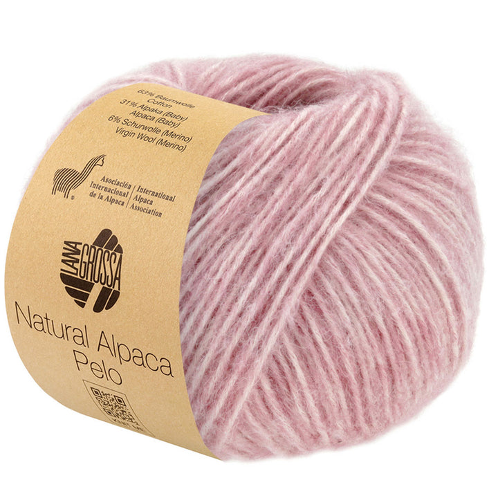 Lana Grossa Natural Alpaca Pelo Yarn - 15 Pink Melange - Extra Image