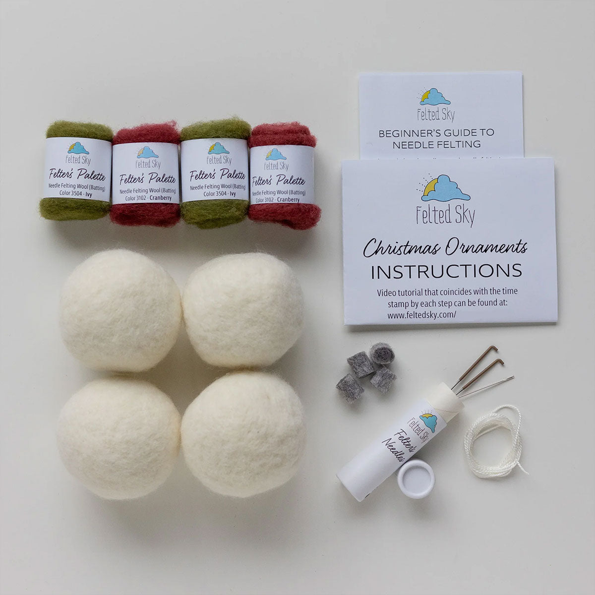 Felted Sky Sculpting With Wool Needle Felting Kits - Christmas Ornaments - Extra Image