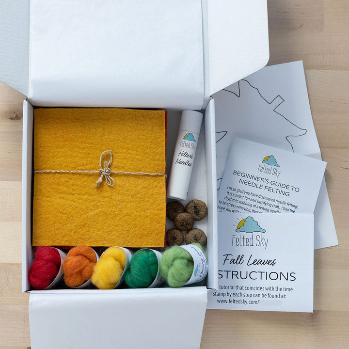 Felted Sky Sculpting With Wool Needle Felting Kits - Fall Leaves & Acorns - Extra Image