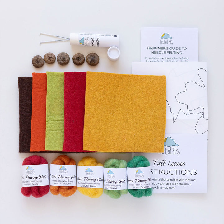 Felted Sky Sculpting With Wool Needle Felting Kits - Fall Leaves & Acorns - Extra Image