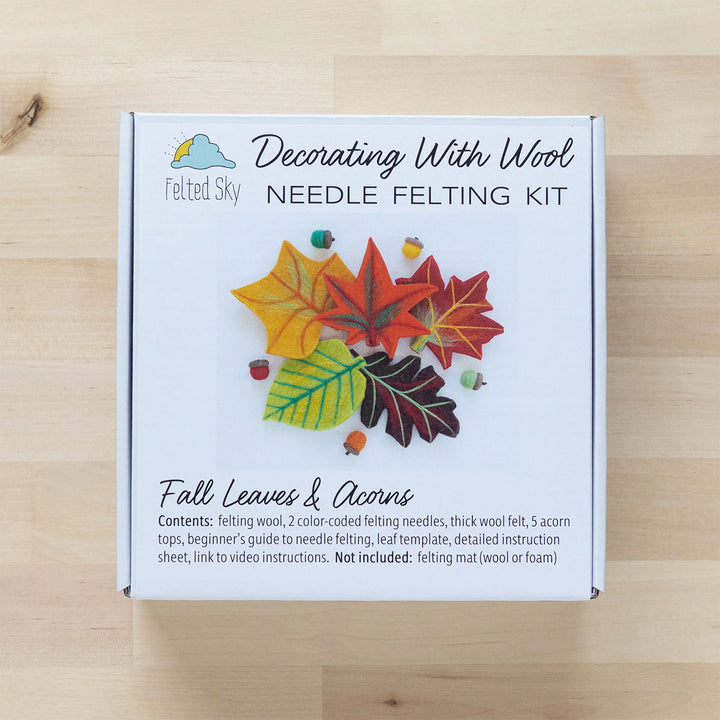 Felted Sky Sculpting With Wool Needle Felting Kits - Fall Leaves & Acorns - Extra Image