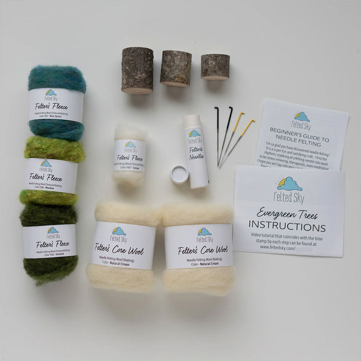 Felted Sky Sculpting With Wool Needle Felting Kits - Evergreen Trees - Extra Image