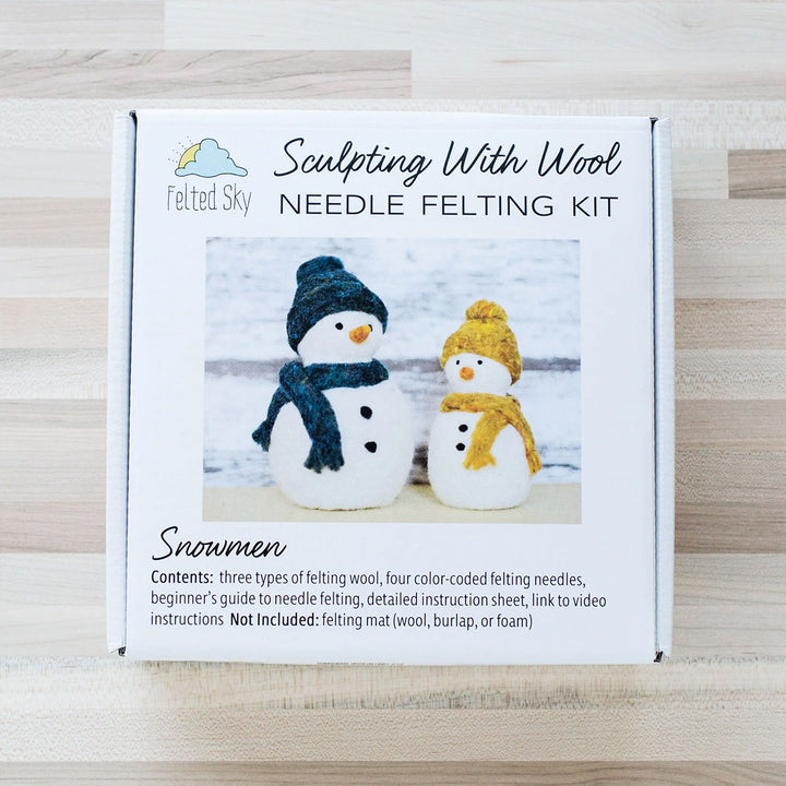 Felted Sky Sculpting With Wool Needle Felting Kits - Snowmen - Extra Image