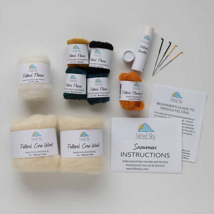 Felted Sky Sculpting With Wool Needle Felting Kits - Snowmen - Extra Image