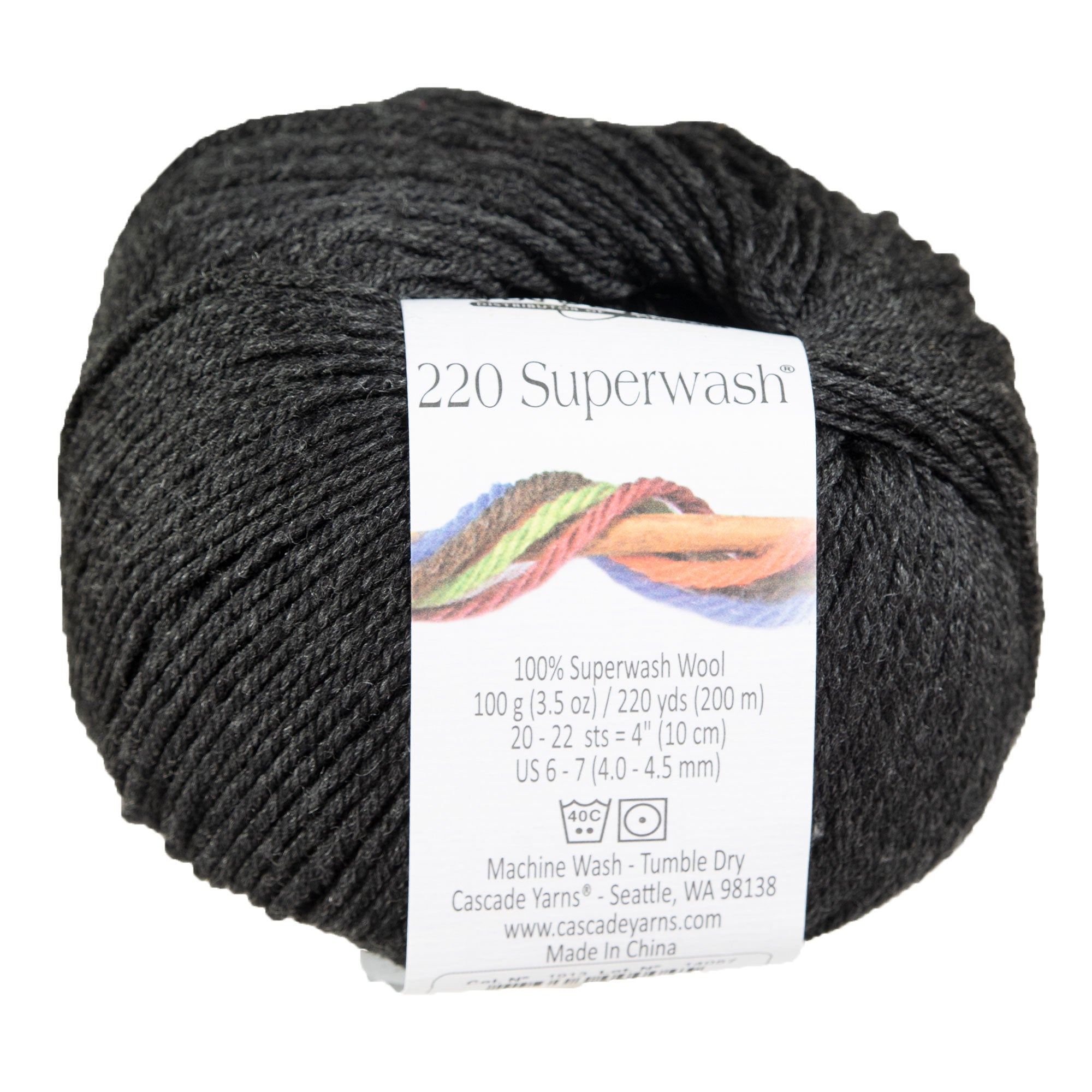 Cascade Yarns 220 Superwash Yarn - 1913 Jet - Zoom Image
