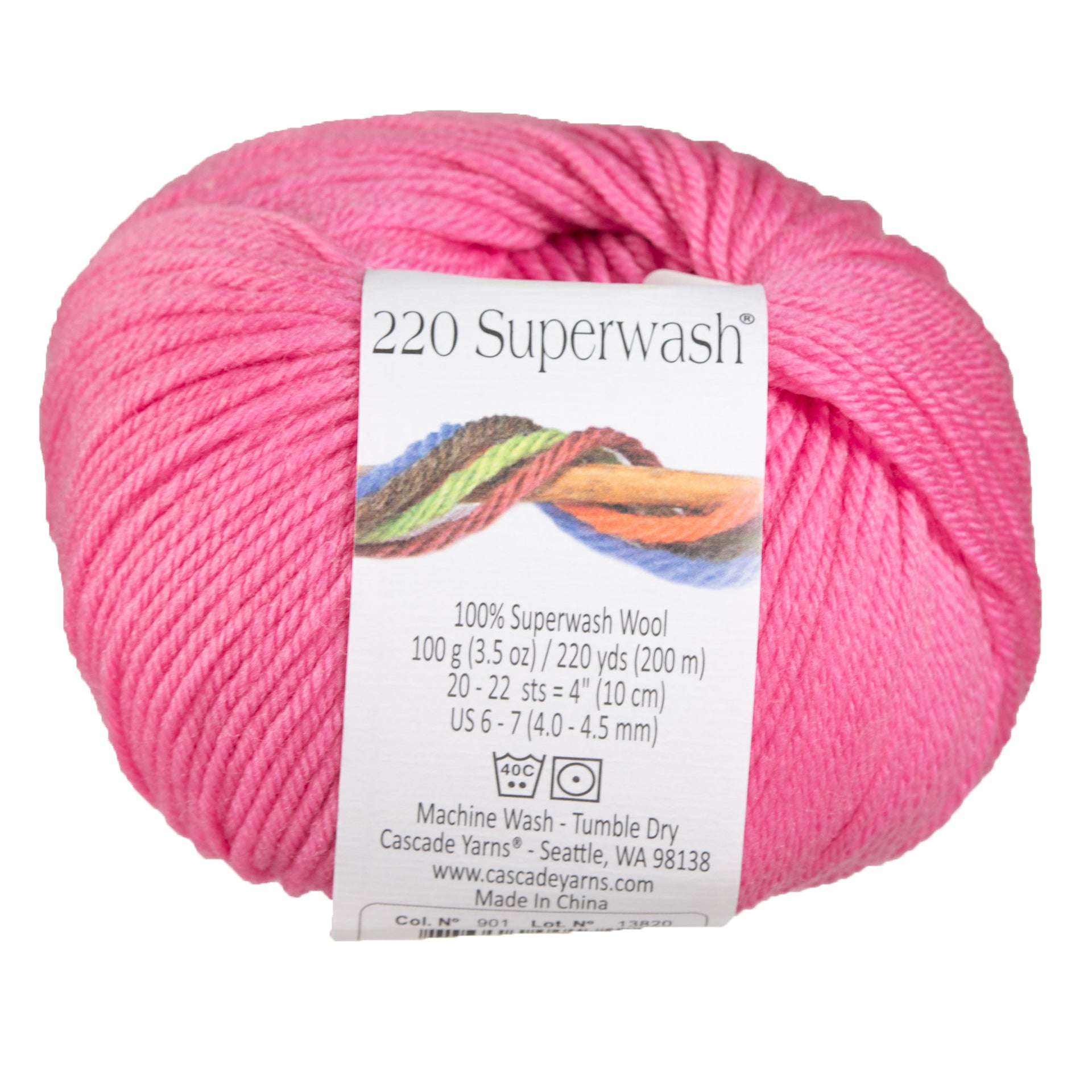 Cascade Yarns 220 Superwash Yarn - 0901 Cotton Candy - Zoom Image