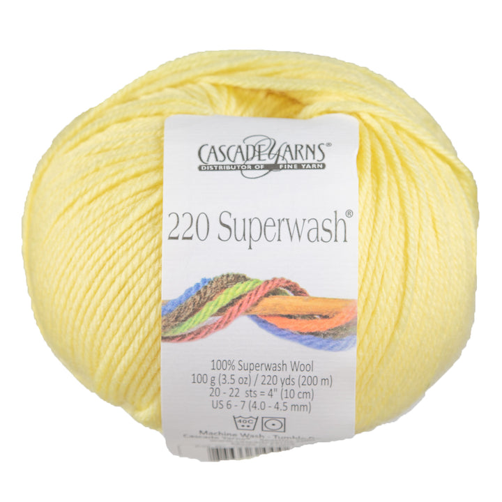 Cascade Yarns 220 Superwash Yarn - 0824 Yellow - Zoom Image
