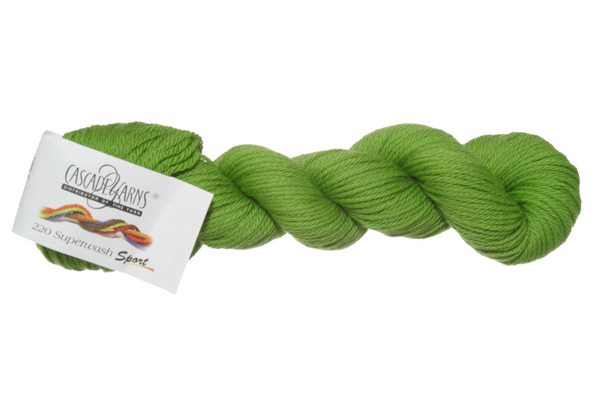 Cascade Yarns 220 Superwash Sport Yarn - 0802 Green Apple - Extra Image