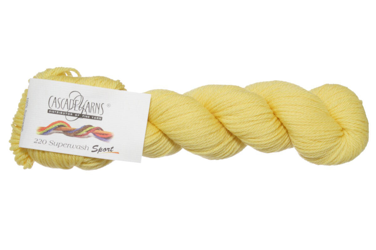 Cascade Yarns 220 Superwash Sport Yarn - 0820 Lemon - Extra Image