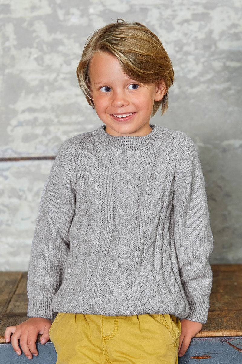 Lana Grossa Kids 11 Patterns - 26 Cable Pullover - PDF Download