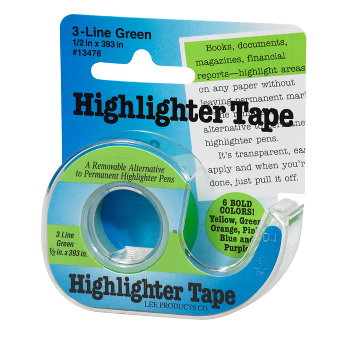 Lee Products Highlighter Tape - Green - Extra Image