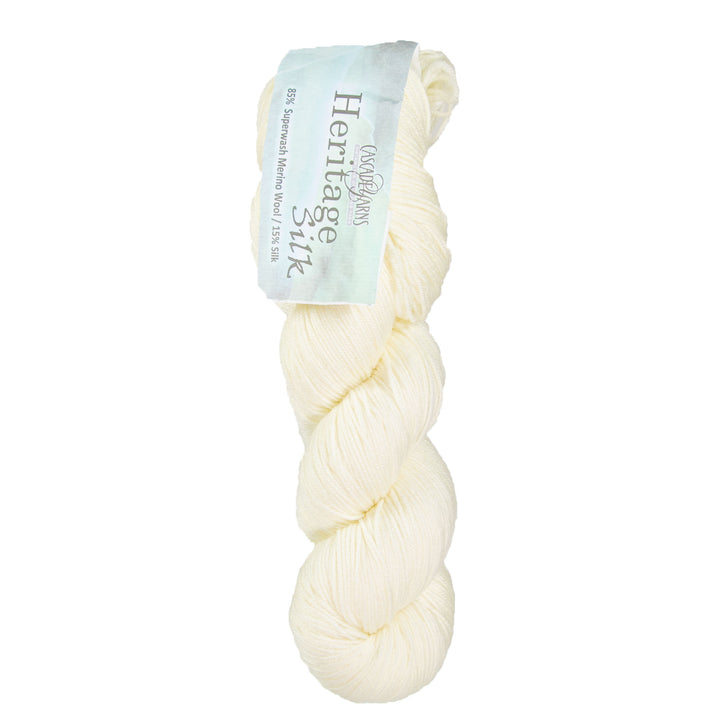 Cascade Yarns Heritage Silk Yarn - 5618 Snow - Zoom Image