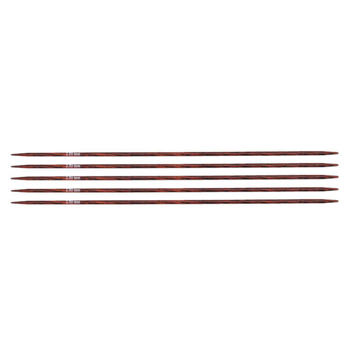 KnitPro Dreamz Double Point Needles - US 1.5 - 5" (2.5mm) Burgundy Rose - Extra Image