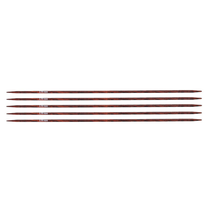KnitPro Dreamz Double Point Needles - US 1.5 - 5" (2.5mm) Burgundy Rose - Zoom Image