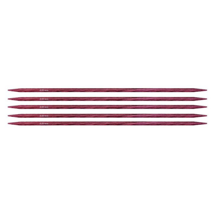 KnitPro Dreamz Double Point Needles - US 6 - 5" (4.0mm) Fuchsia Fan - Zoom Image