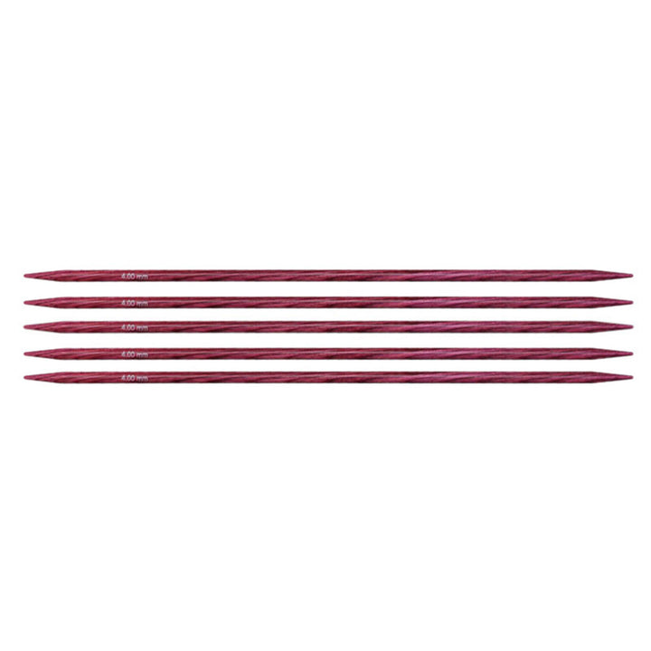 KnitPro Dreamz Double Point Needles - US 6 - 5" (4.0mm) Fuchsia Fan - Extra Image