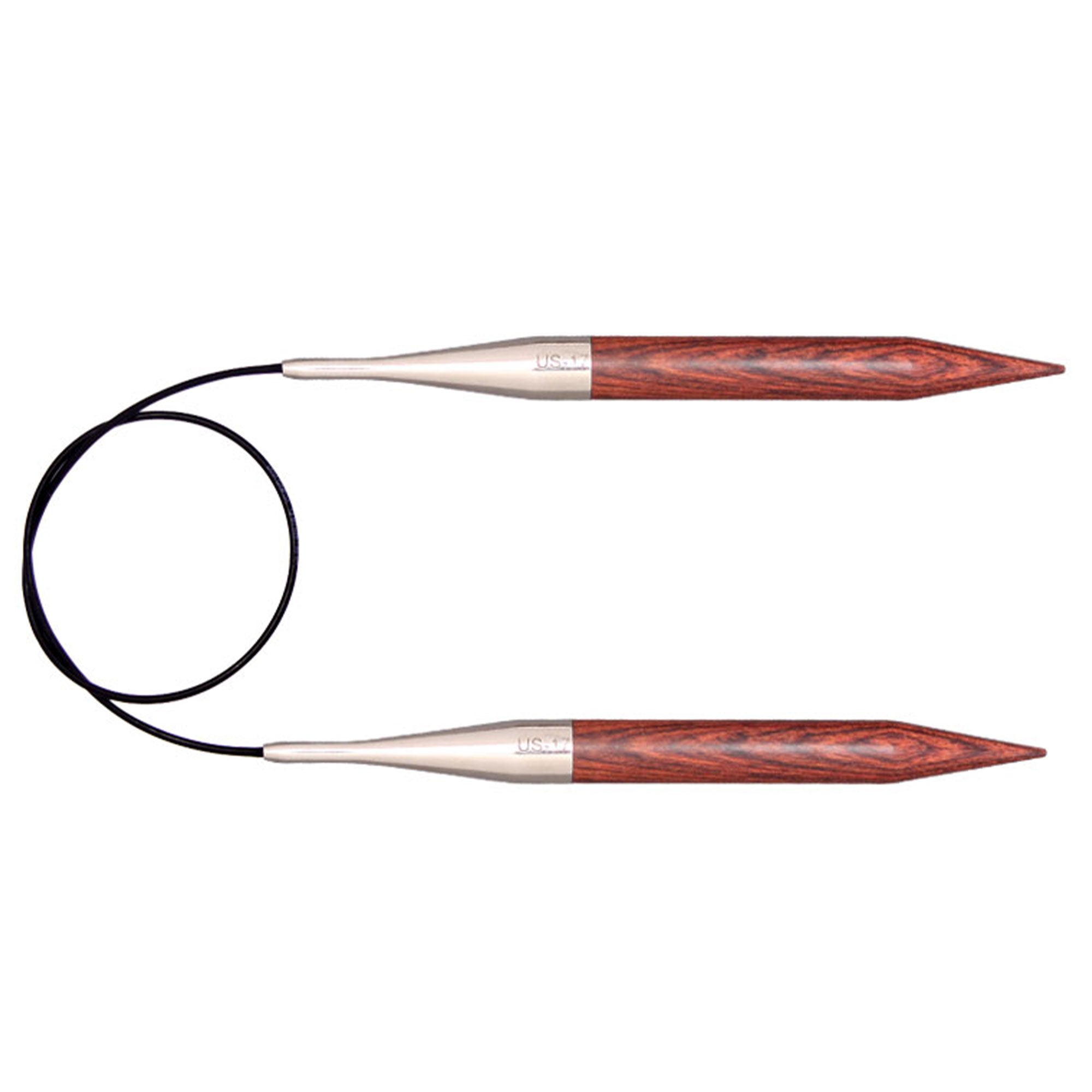 KnitPro Dreamz Fixed Circular Needles - US 1.5 - 16" Burgundy Rose - Zoom Image