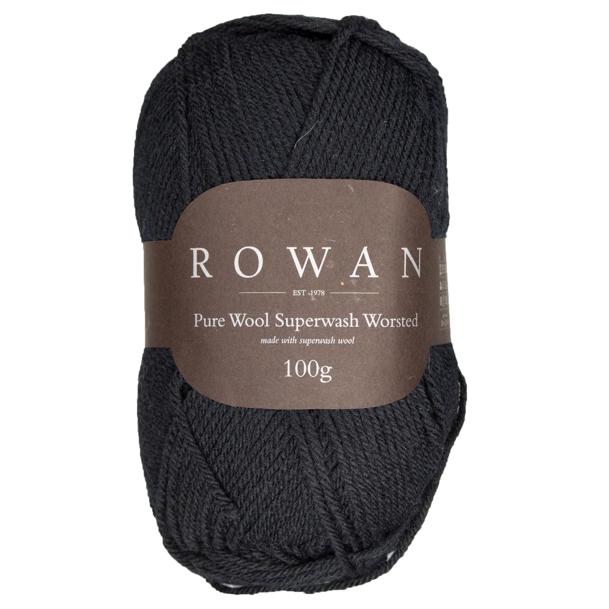 Rowan Pure Wool Superwash Worsted Yarn - 109 Black - Zoom Image