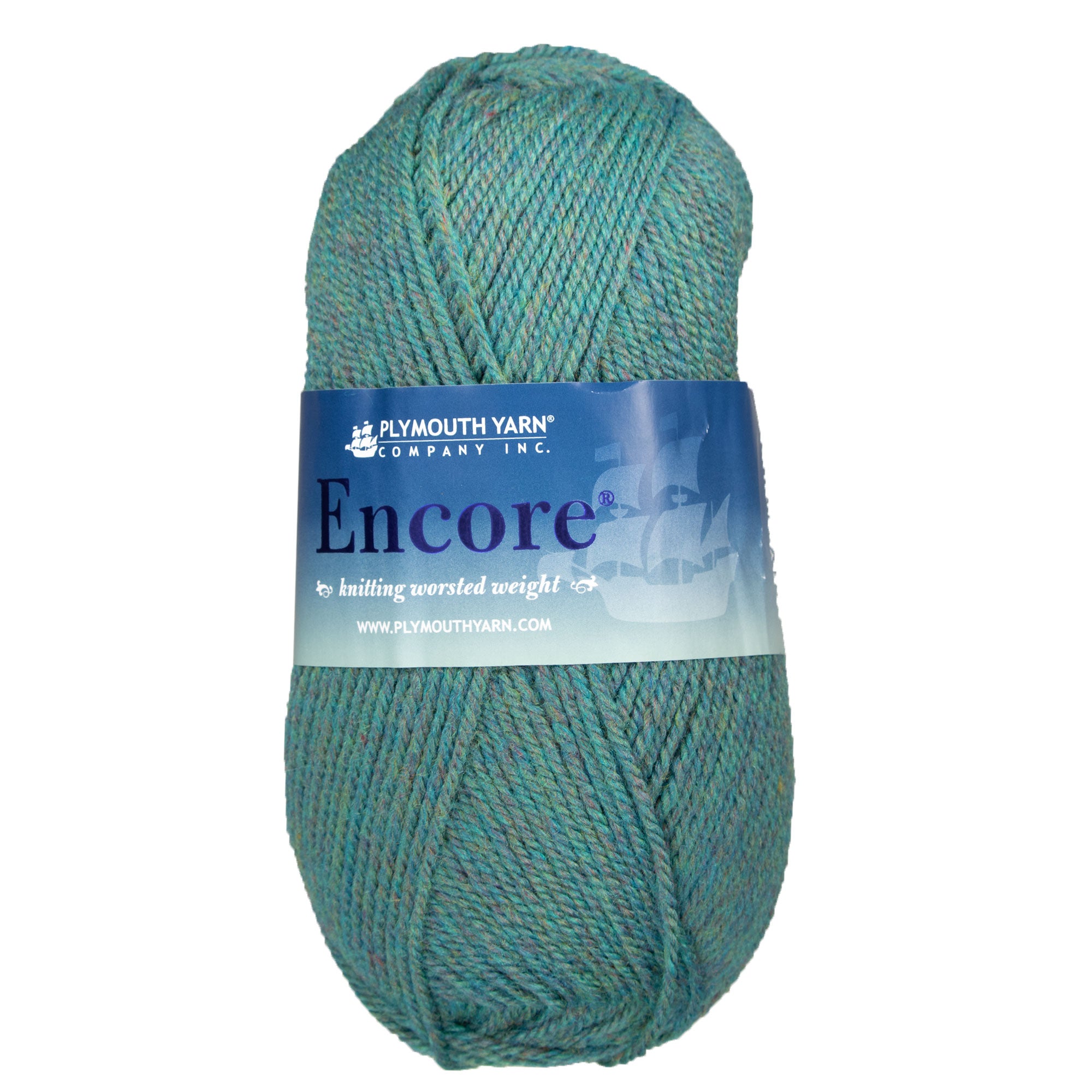 Plymouth Yarn Encore Worsted Yarn - 0687 Emerald Heather - Zoom Image
