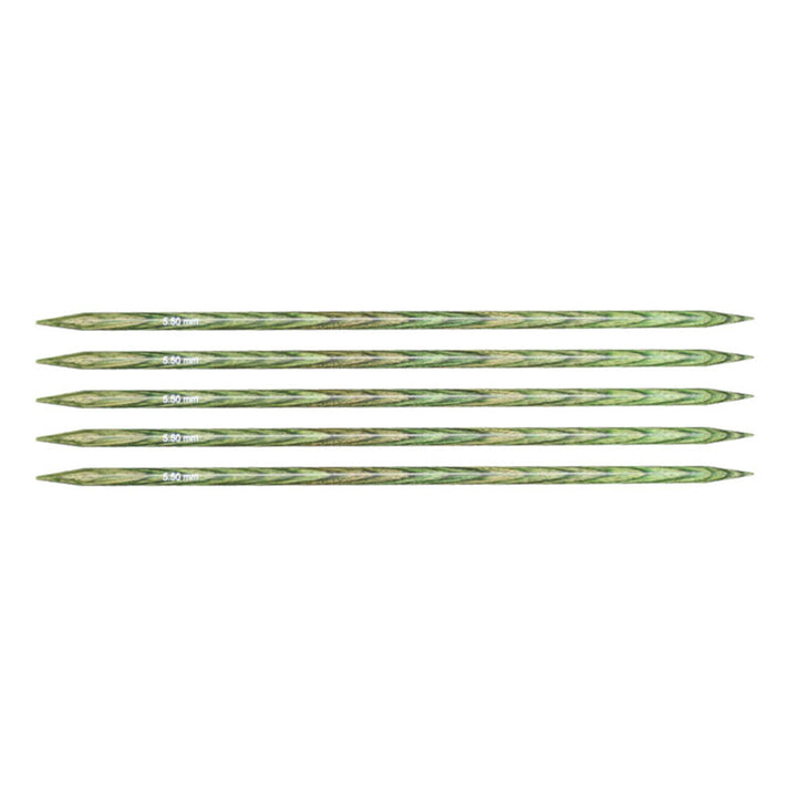 KnitPro Dreamz Double Point Needles - US 9 - 6" (5.5mm) Misty Green - Zoom Image