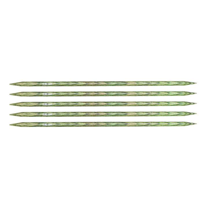 KnitPro Dreamz Double Point Needles - US 9 - 6" (5.5mm) Misty Green - Extra Image