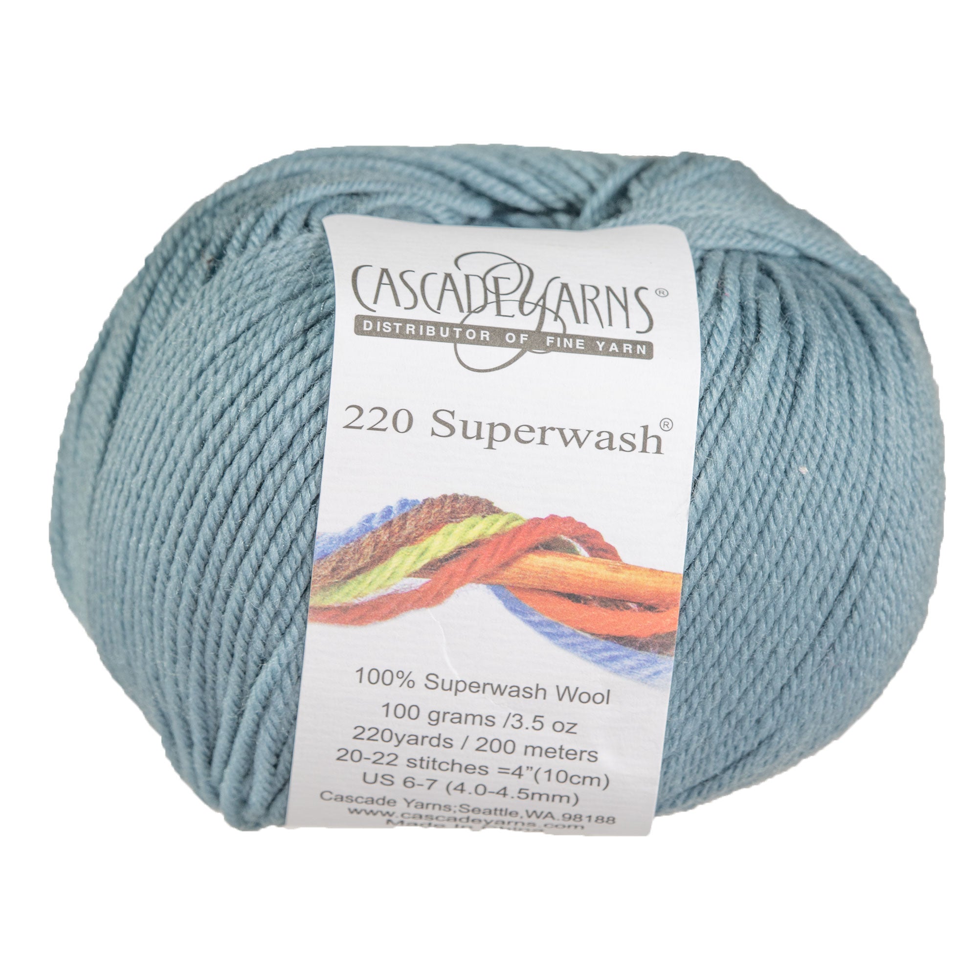 Cascade Yarns 220 Superwash Yarn - 0204 Smoke Blue - Zoom Image