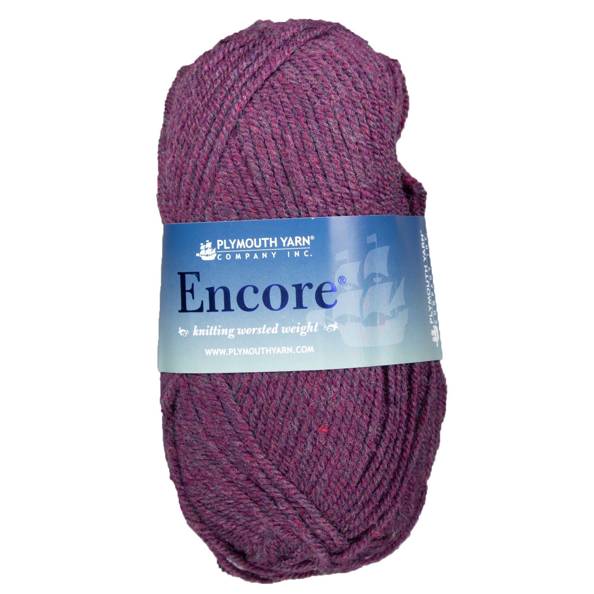 Plymouth Yarn Encore Worsted Yarn - 0355 Garnet Mix - Zoom Image