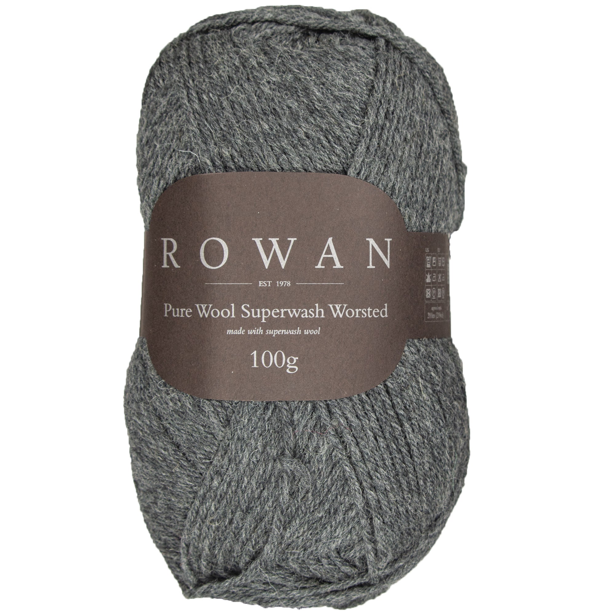 Rowan Pure Wool Superwash Worsted Yarn - 155 Charcoal Grey Heather - Zoom Image