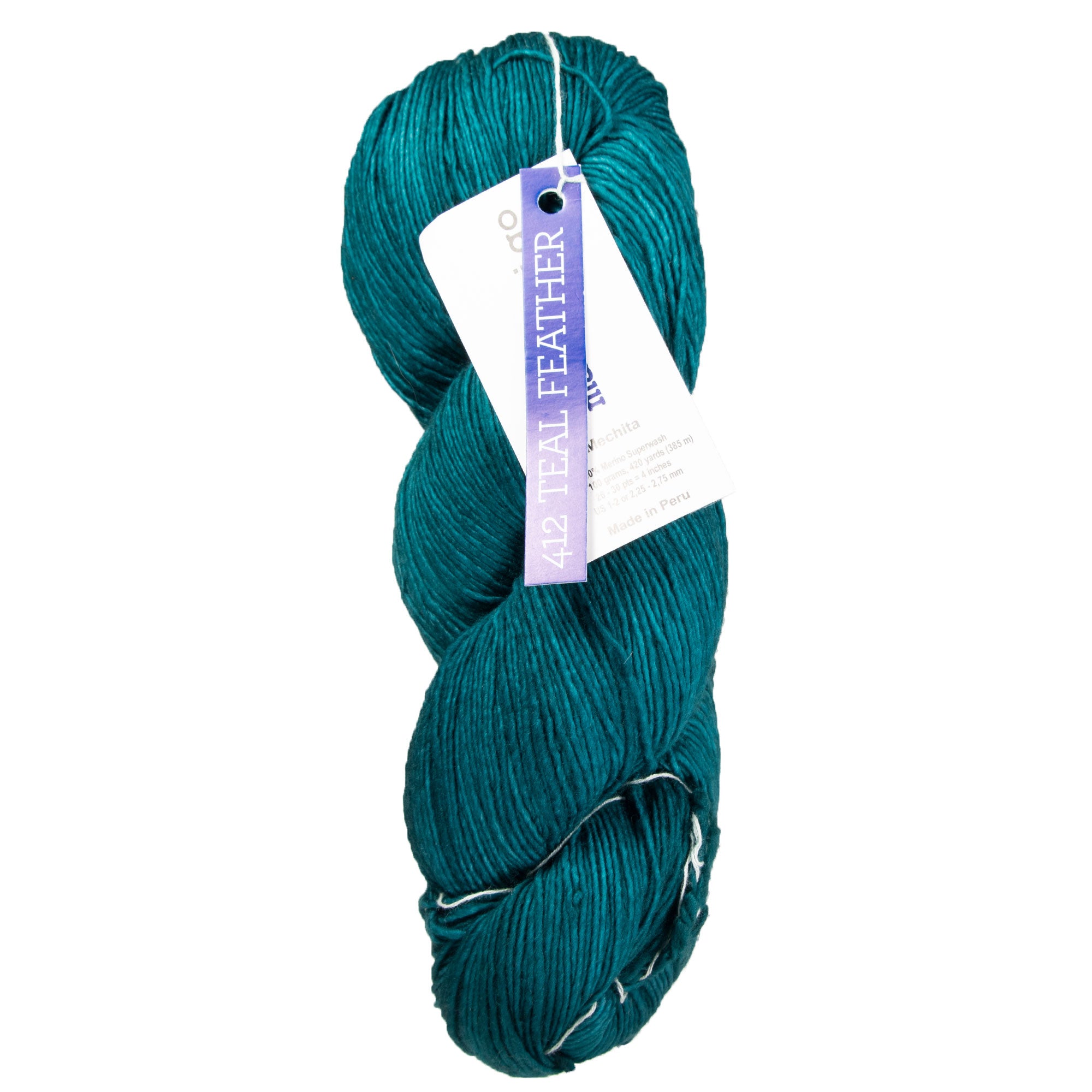 Malabrigo Mechita Yarn - 412 Teal Feather - Zoom Image
