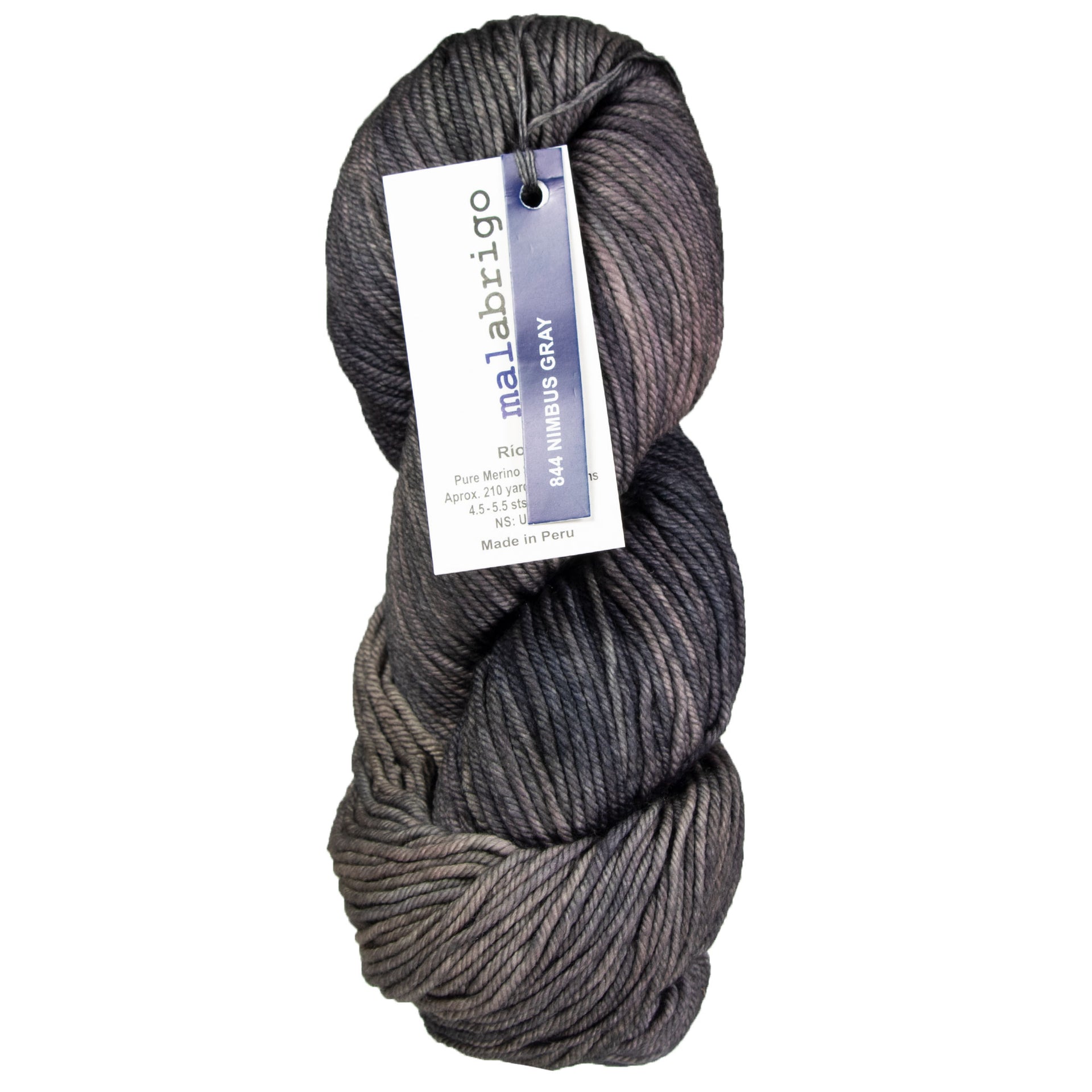 Malabrigo Rios Yarn - 844 Nimbus Gray - Zoom Image