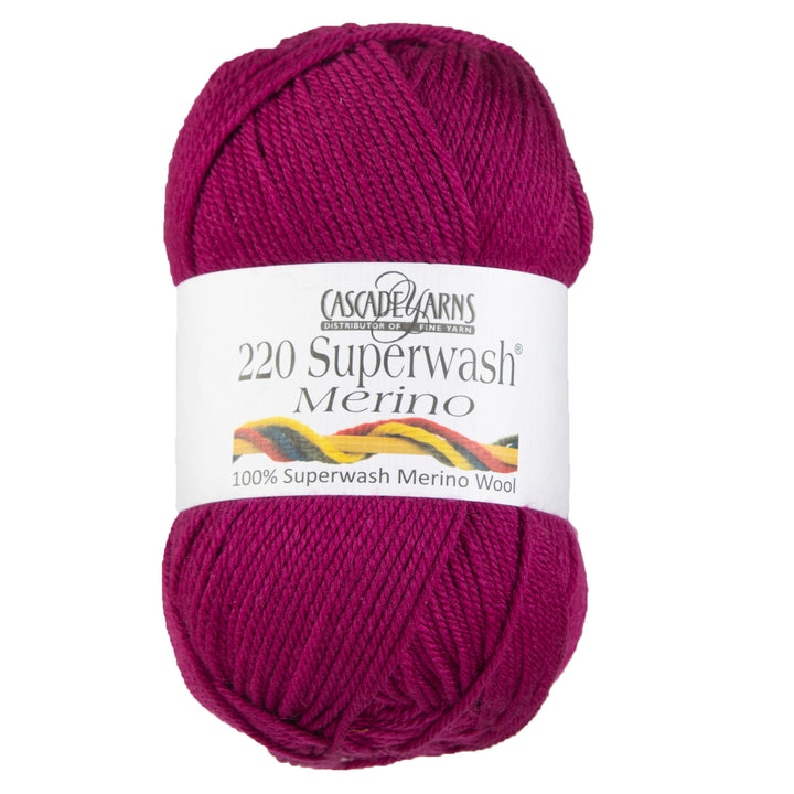 Cascade Yarns 220 Superwash Merino Yarn - 022 Raspberry - Zoom Image