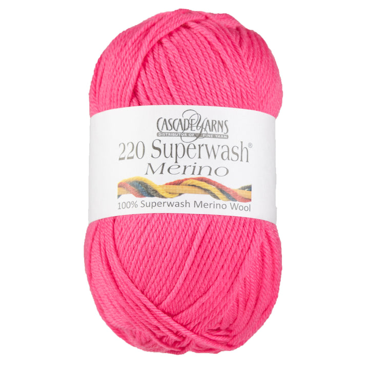 Cascade Yarns 220 Superwash Merino Yarn - 023 Azalea Pink - Zoom Image