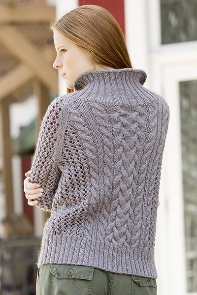 Universal Yarn Deluxe Cable Collection Patterns - Cold Mountain Pullover - PDF Download - Extra Image