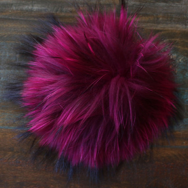 Jimmy Beans Wool Fur Pom Poms - Fuchsia - Snap (6") - Zoom Image