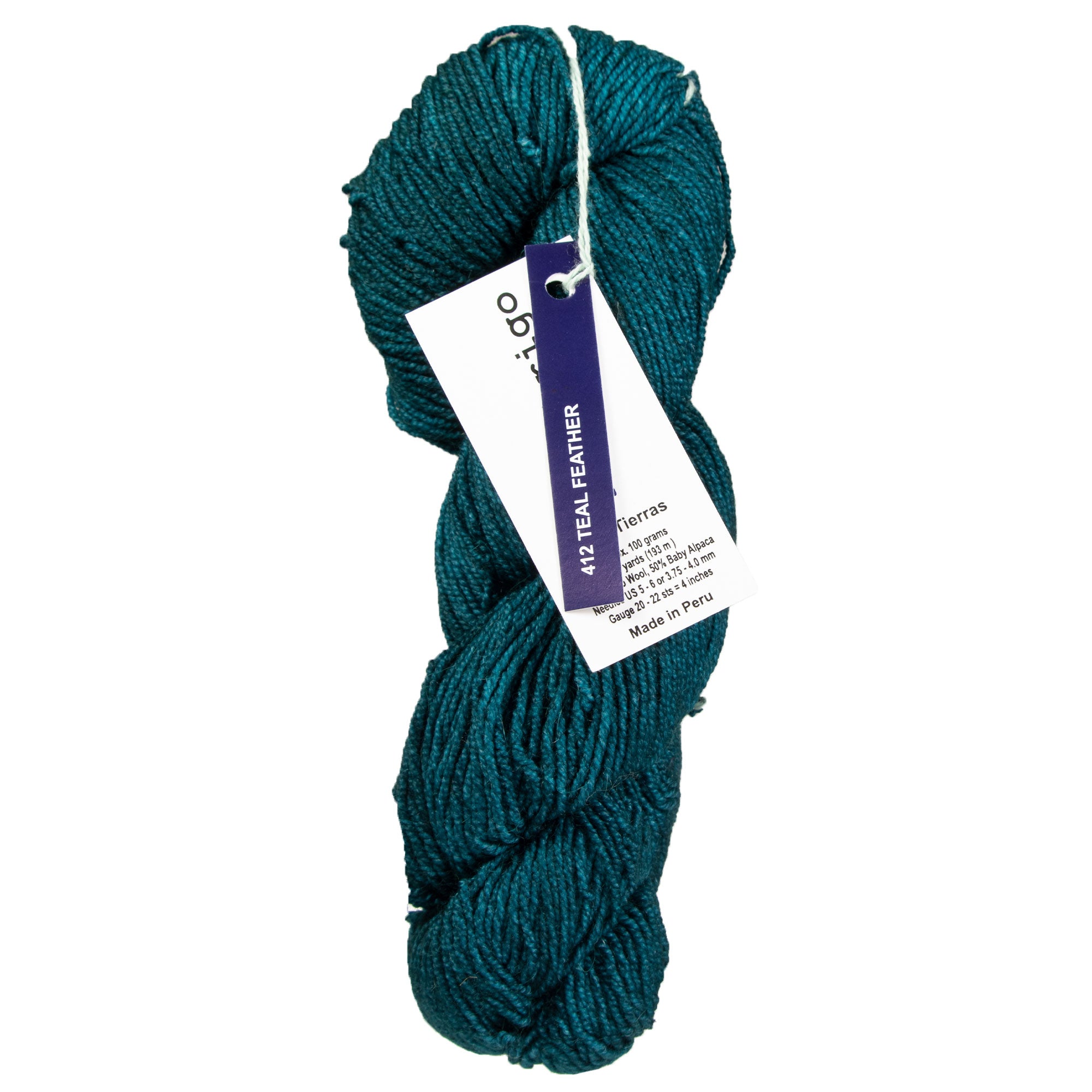 Malabrigo Dos Tierras Yarn - 412 Teal Feather - Zoom Image