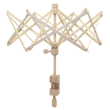 Lacis Umbrella Swift - Reeling Machine - Small Wooden Umbrella Swift (Opens to 60) - Zoom Image