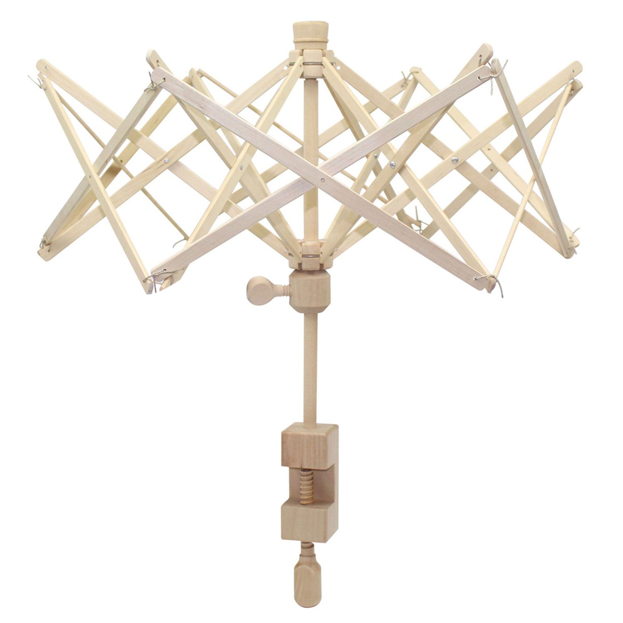 Lacis Umbrella Swift - Reeling Machine - Small Wooden Umbrella Swift (Opens to 60) - Zoom Image