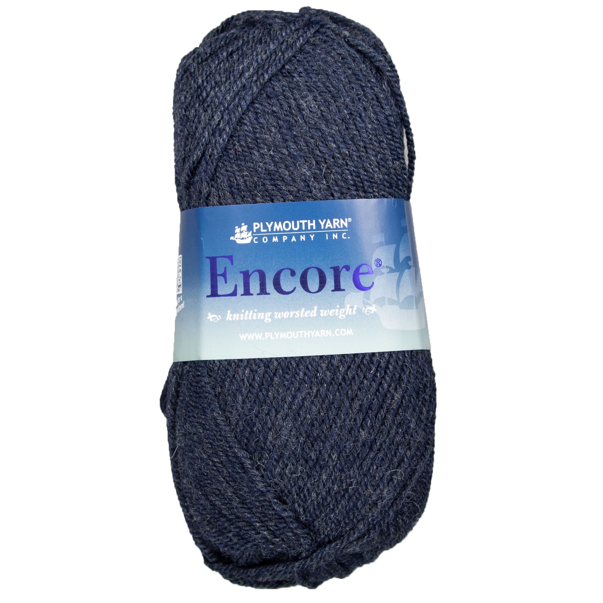Plymouth Yarn Encore Worsted Yarn - 6005 Midnight Heather - Zoom Image