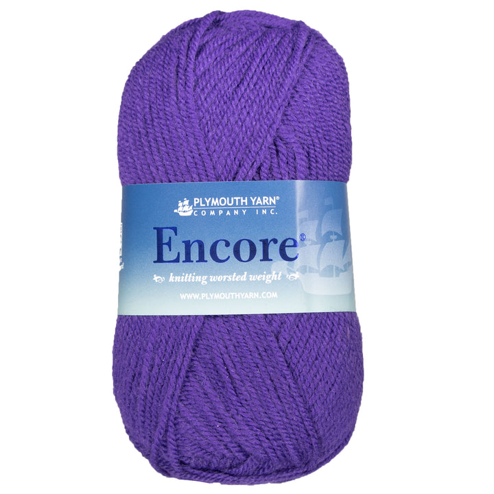 Plymouth Yarn Encore Worsted Yarn - 1606 Purple Bell - Zoom Image