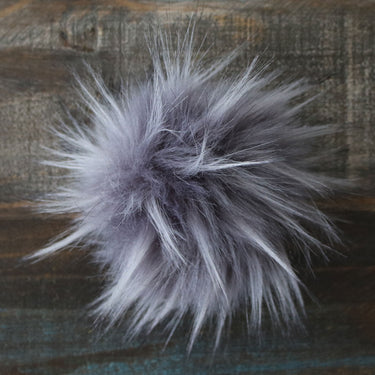 Jimmy Beans Wool Faux Fur Pom Poms - Grey - Zoom Image
